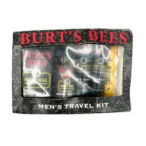 Burt's Bees Men's Travel Kit Aftershave Shave Cream Bar Soap Body Wash Cologne